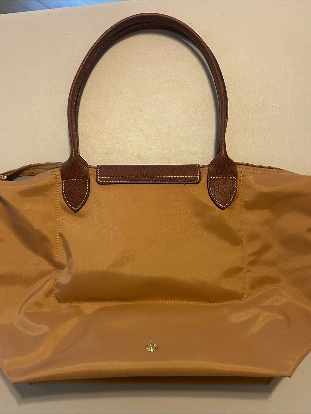 Longchamp Le Pliage Original M Tote in Fawn with Brown Trim - Picture 6 of 6